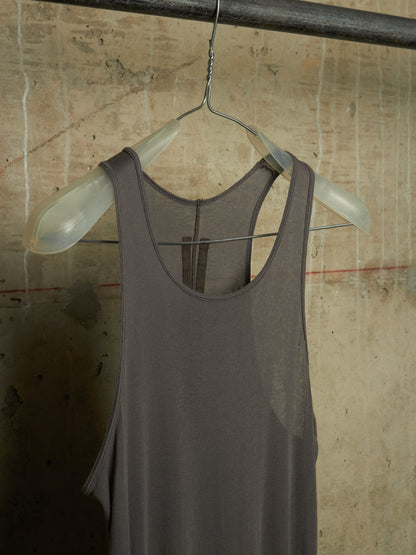 Rick Owens AW10 "GLEAM" DRK SHADOW Unfinished Hem Longline Rib Knit Tank Top