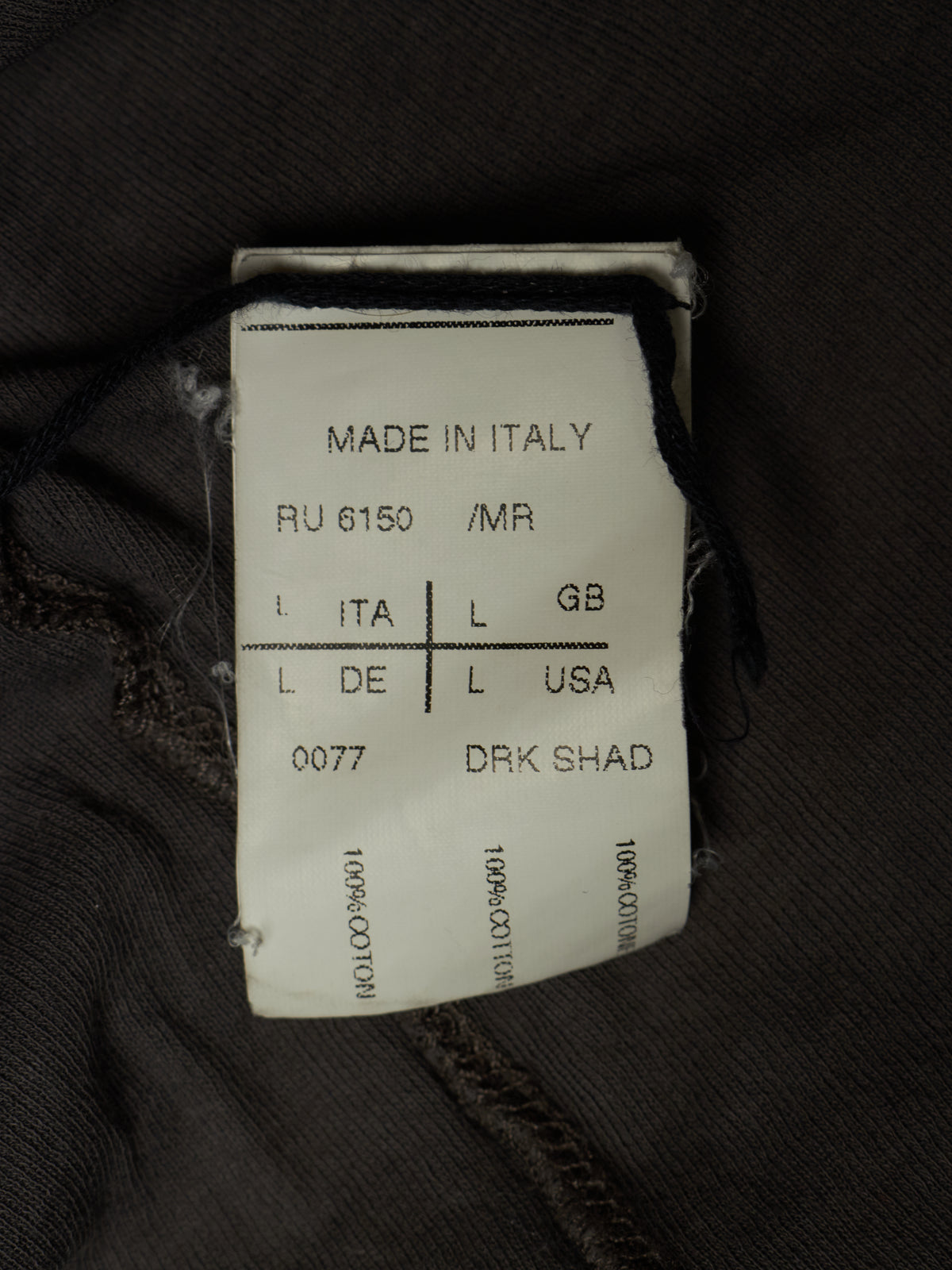 Rick Owens AW10 "GLEAM" DRK SHADOW Unfinished Hem Longline Rib Knit Tank Top