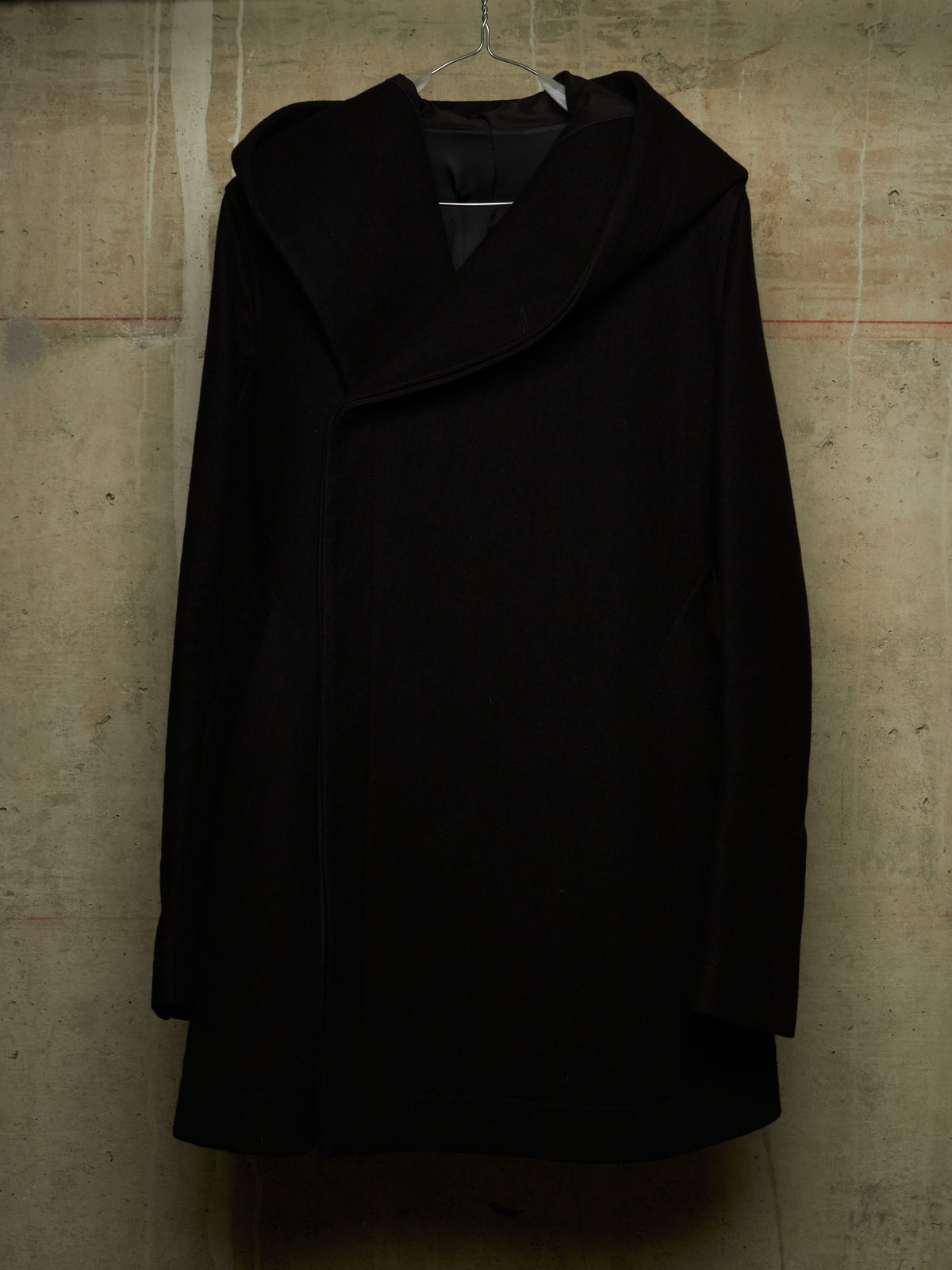 Rick Owens AW11 "LIMO" BLACK Wizard Hooded Wool Melton Coat