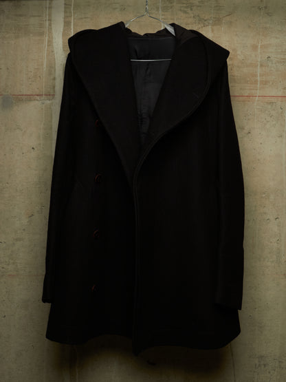 Rick Owens AW11 "LIMO" BLACK Wizard Hooded Wool Melton Coat