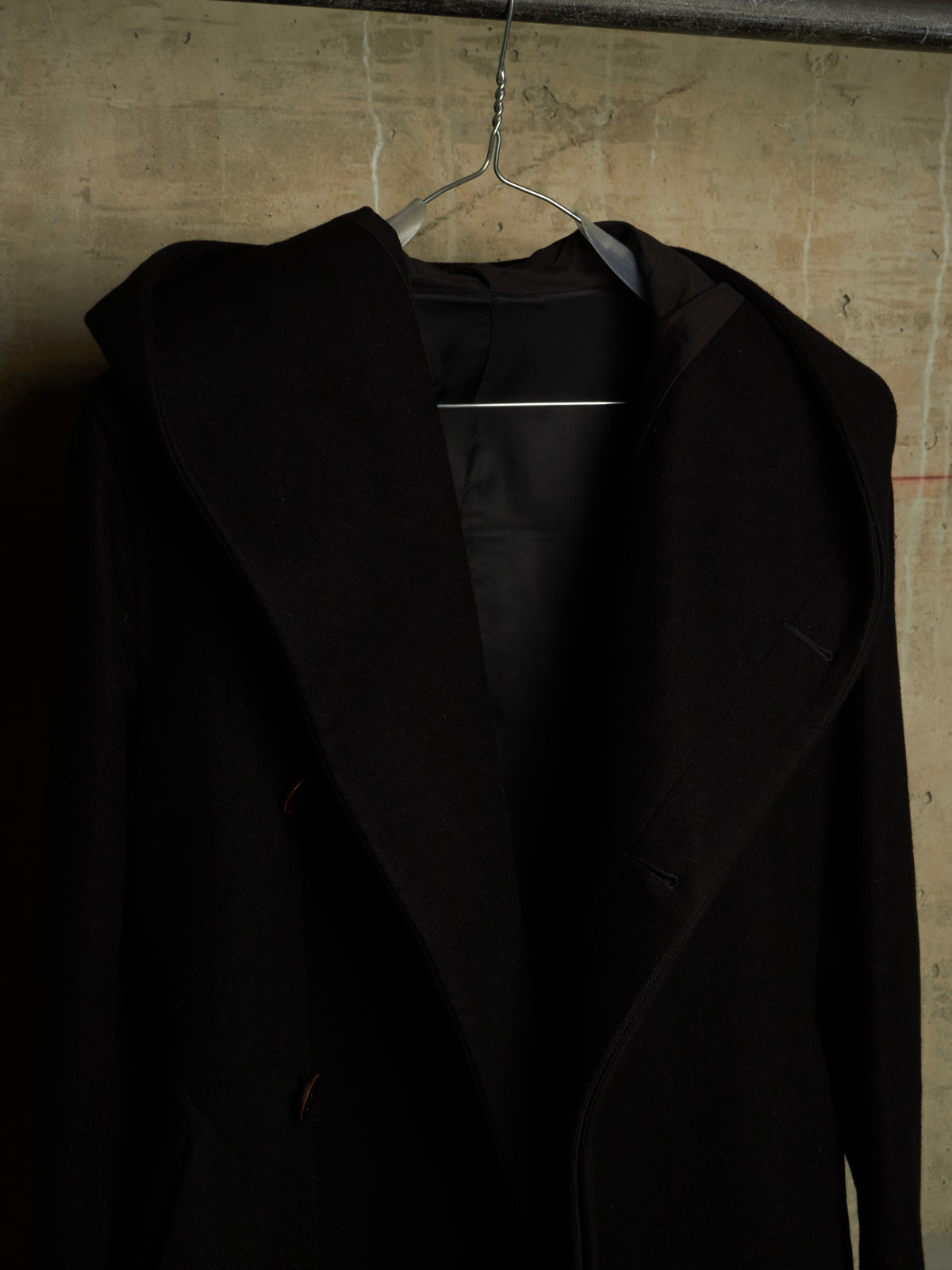 Rick Owens AW11 "LIMO" BLACK Wizard Hooded Wool Melton Coat