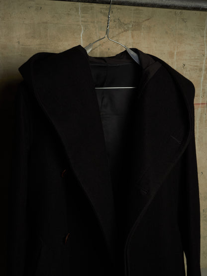 Rick Owens AW11 "LIMO" BLACK Wizard Hooded Wool Melton Coat