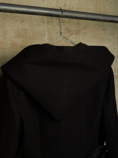 Rick Owens AW11 "LIMO" BLACK Wizard Hooded Wool Melton Coat