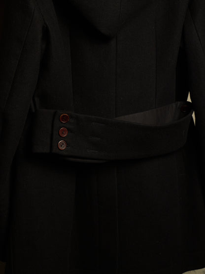 Rick Owens AW11 "LIMO" BLACK Wizard Hooded Wool Melton Coat