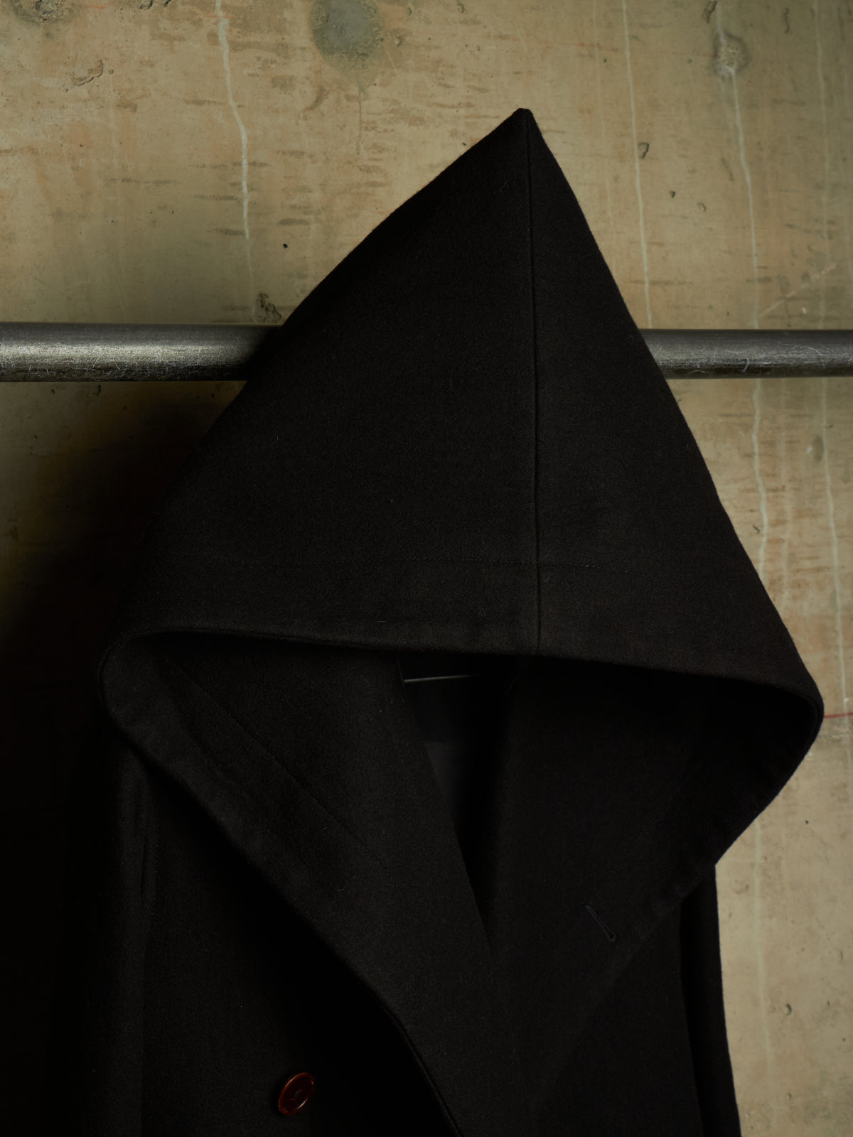 Rick Owens AW11 "LIMO" BLACK Wizard Hooded Wool Melton Coat