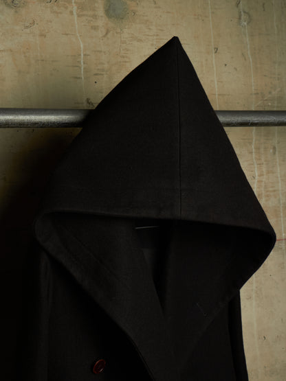 Rick Owens AW11 "LIMO" BLACK Wizard Hooded Wool Melton Coat