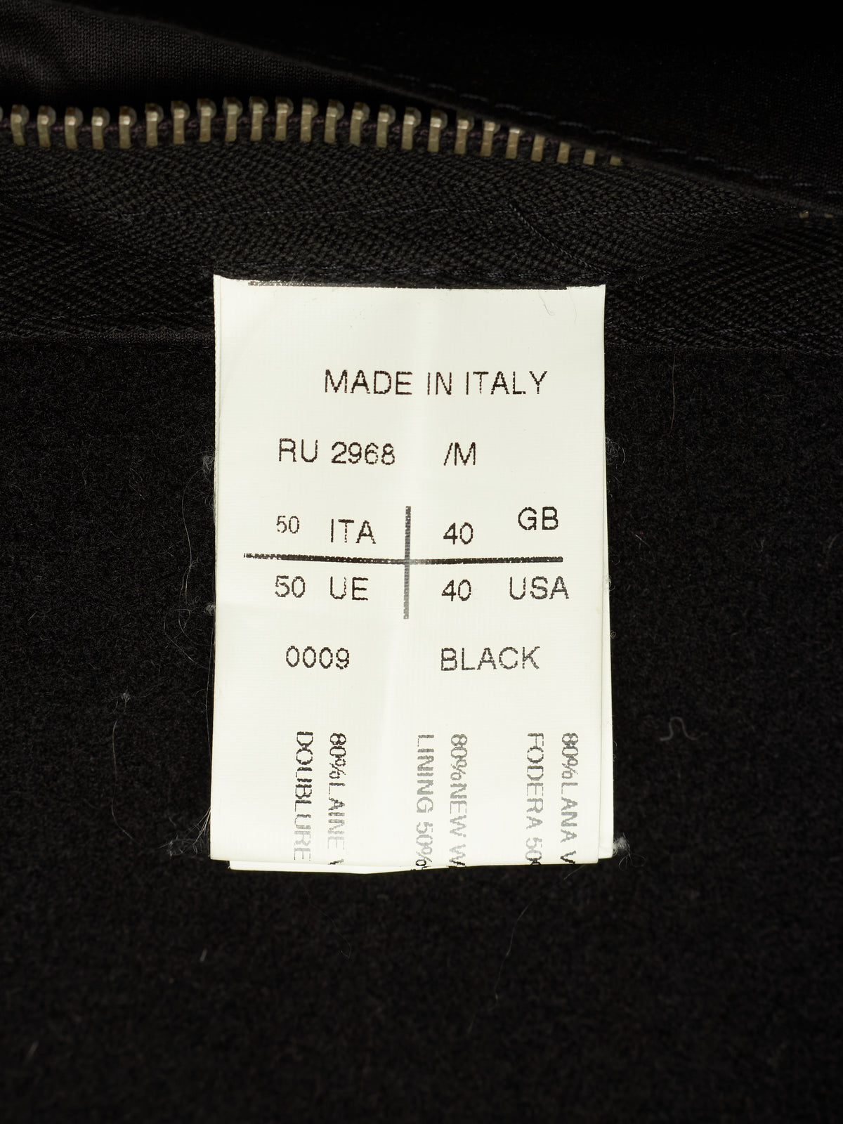 Rick Owens AW11 "LIMO" BLACK Wizard Hooded Wool Melton Coat