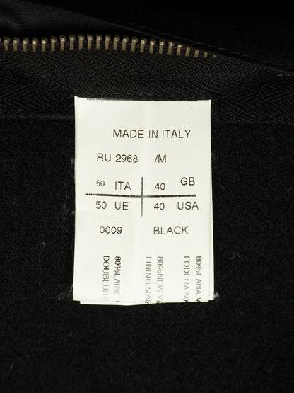 Rick Owens AW11 "LIMO" BLACK Wizard Hooded Wool Melton Coat