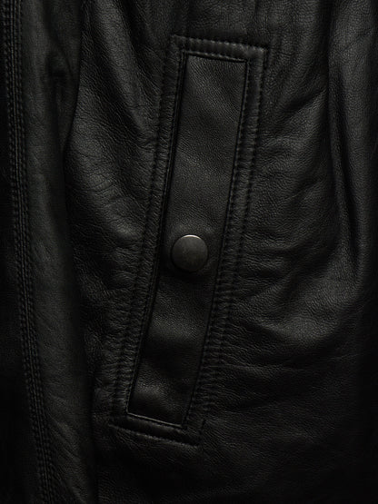Rick Owens AW13 "PLINTH" BLACK Hooded Scuba Bullet Lamb Leather Jacket