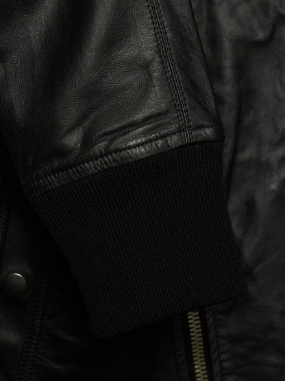 Rick Owens AW13 "PLINTH" BLACK Hooded Scuba Bullet Lamb Leather Jacket