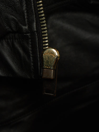 Rick Owens AW13 "PLINTH" BLACK Hooded Scuba Bullet Lamb Leather Jacket