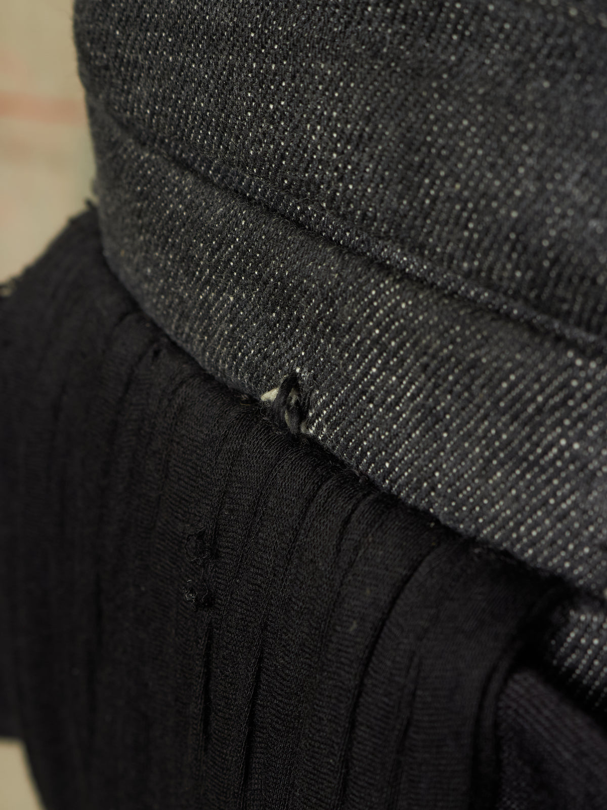 Rick Owens AW17 "GLITTER" Black Cropped Cargo Belt Coated Denim