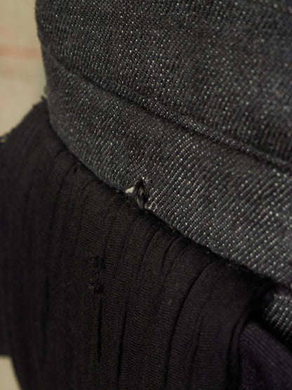 Rick Owens AW17 "GLITTER" Black Cropped Cargo Belt Coated Denim