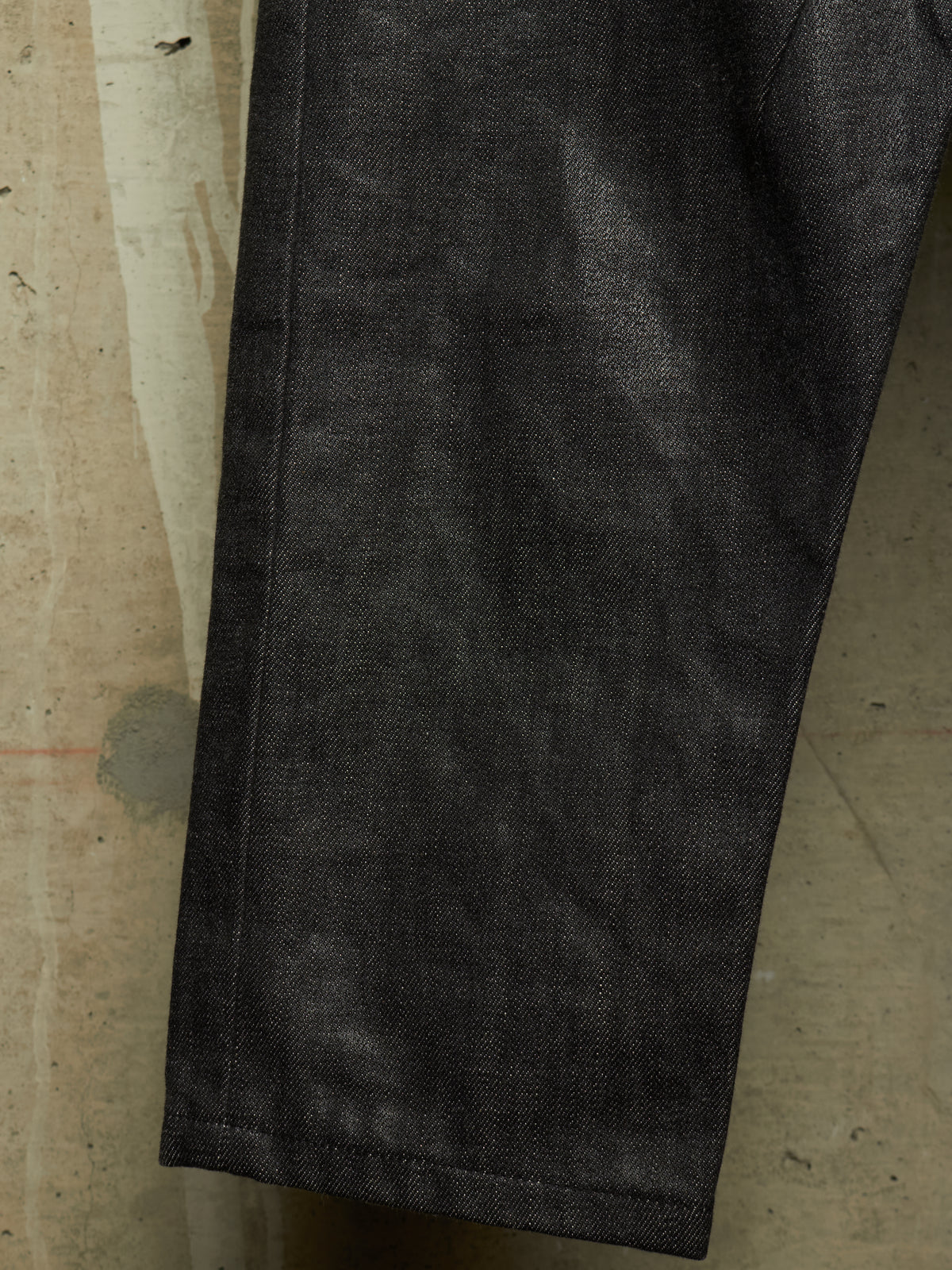 Rick Owens AW17 "GLITTER" Black Cropped Cargo Belt Coated Denim
