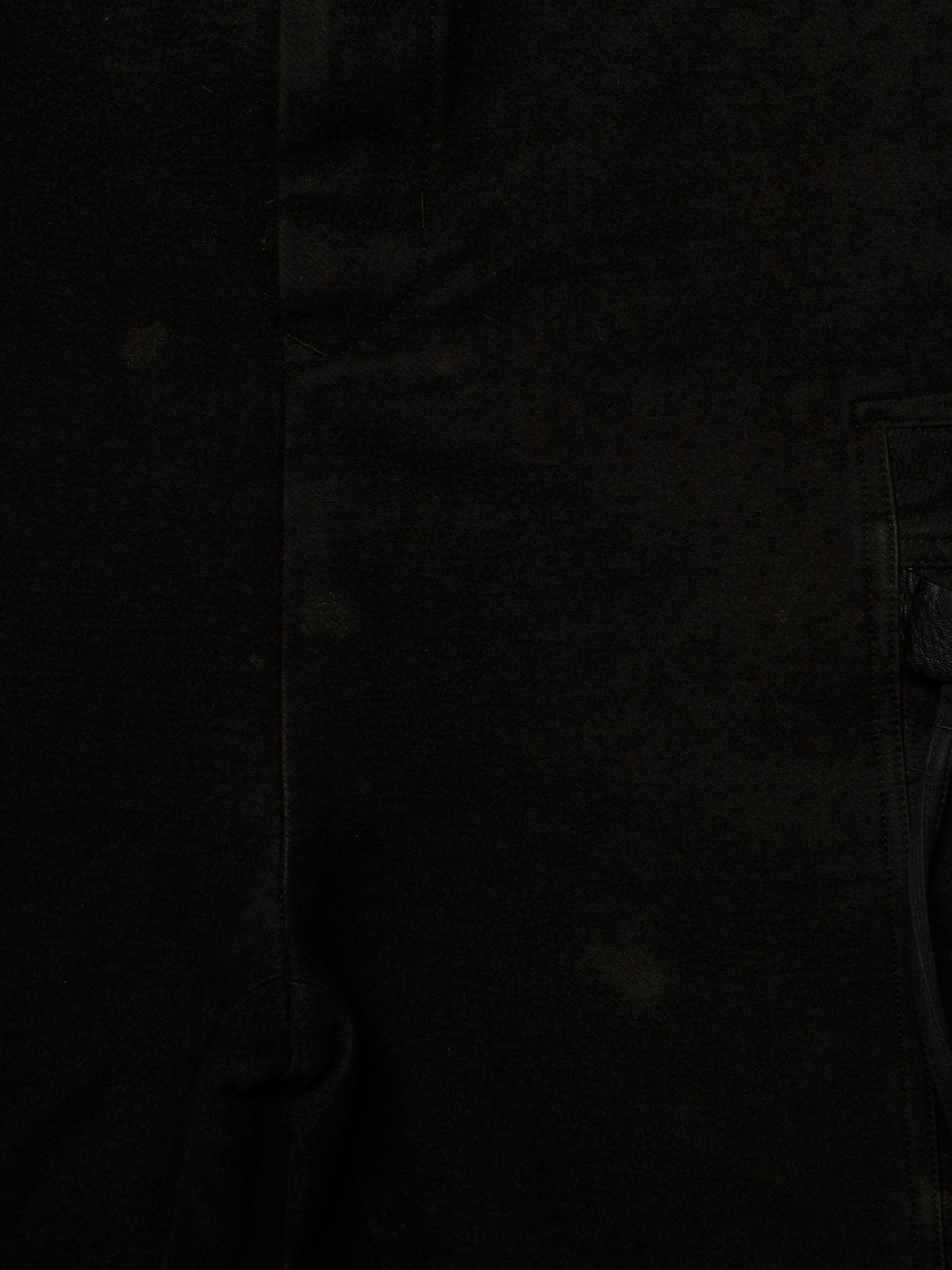 Rick Owens AW18 "SISYPHUS" BLACK Cotton Silk Moleskin High Waisted Cargo Pants