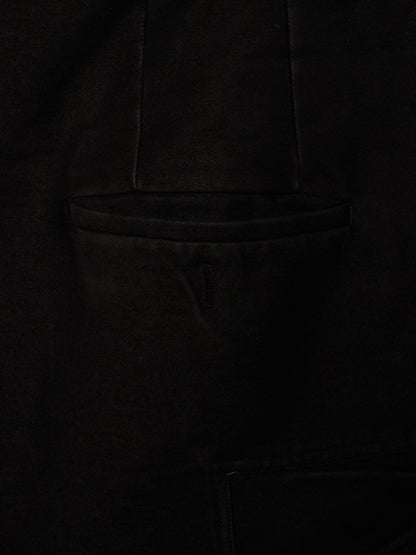 Rick Owens AW18 "SISYPHUS" BLACK Cotton Silk Moleskin High Waisted Cargo Pants
