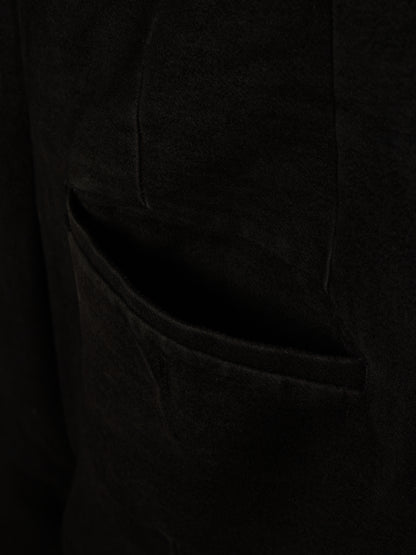 Rick Owens AW18 "SISYPHUS" BLACK Cotton Silk Moleskin High Waisted Cargo Pants