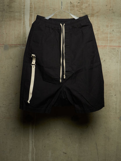 Rick Owens AW19 "LARRY" Black Utility Drop-crotch Pod Shorts