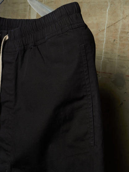 Rick Owens AW19 "LARRY" Black Utility Drop-crotch Pod Shorts