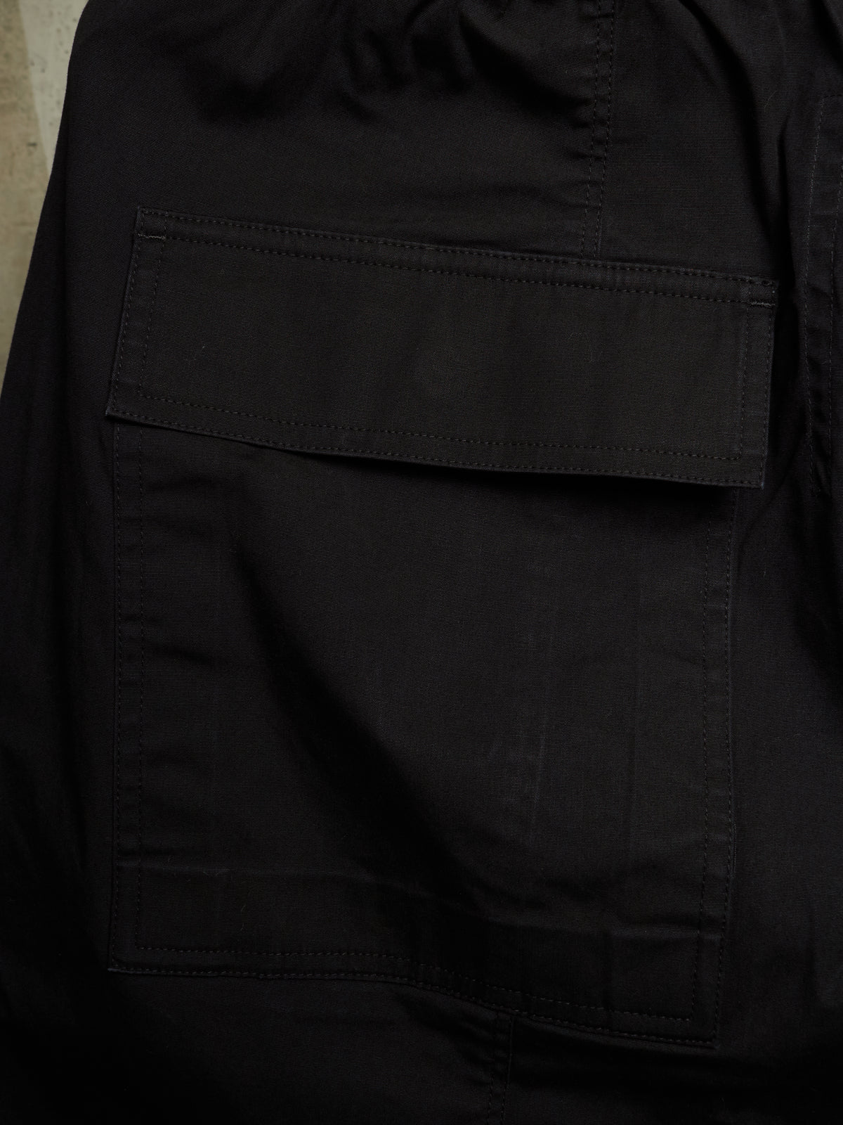 Rick Owens AW19 "LARRY" Black Utility Drop-crotch Pod Shorts
