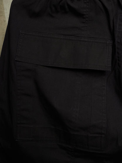 Rick Owens AW19 "LARRY" Black Utility Drop-crotch Pod Shorts
