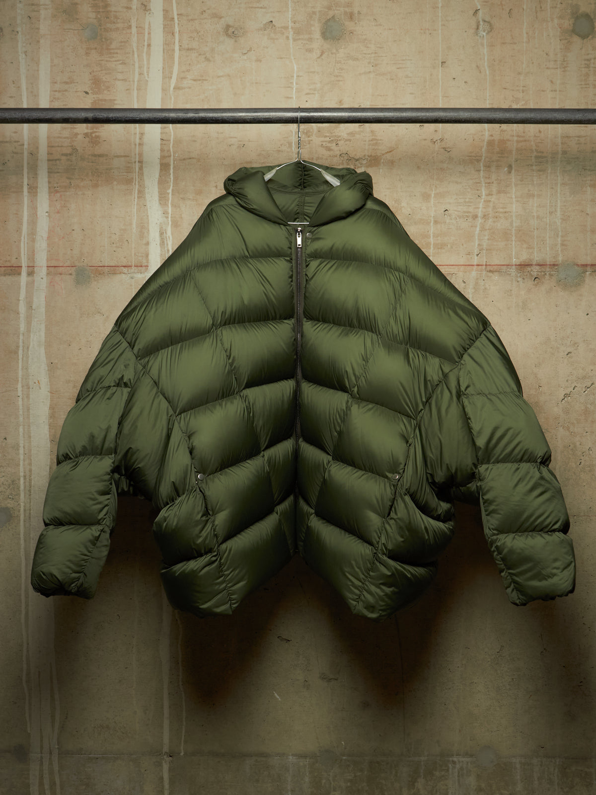 Rick Owens AW21 "GETHSEMANE" GREEN Duvet Jumbo Peter Hooded Puffer Down Jacket