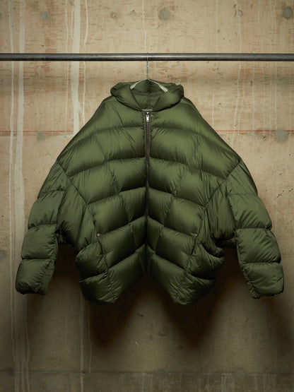 Rick Owens AW21 "GETHSEMANE" GREEN Duvet Jumbo Peter Hooded Puffer Down Jacket