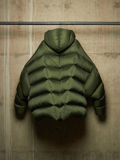 Rick Owens AW21 "GETHSEMANE" GREEN Duvet Jumbo Peter Hooded Puffer Down Jacket