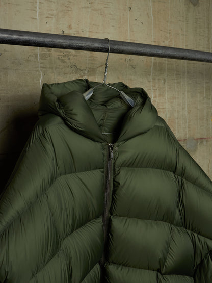 Rick Owens AW21 "GETHSEMANE" GREEN Duvet Jumbo Peter Hooded Puffer Down Jacket