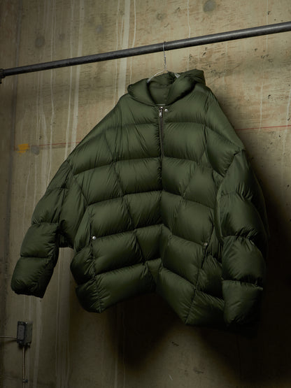 Rick Owens AW21 "GETHSEMANE" GREEN Duvet Jumbo Peter Hooded Puffer Down Jacket