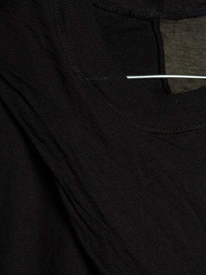 Rick Owens DRKSHDW 2010s Black Semi Sheer Asymmetric Drape Longline Tarp Tank Top