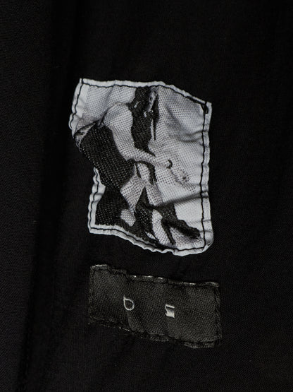 Rick Owens DRKSHDW 2010s Black Semi Sheer Asymmetric Drape Longline Tarp Tank Top