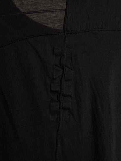Rick Owens DRKSHDW 2010s Black Semi Sheer Asymmetric Drape Longline Tarp Tank Top