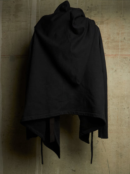 Rick Owens DRKSHDW AW11 "LIMO" Black Druid Cotton Fleece Oversized Hoodie
