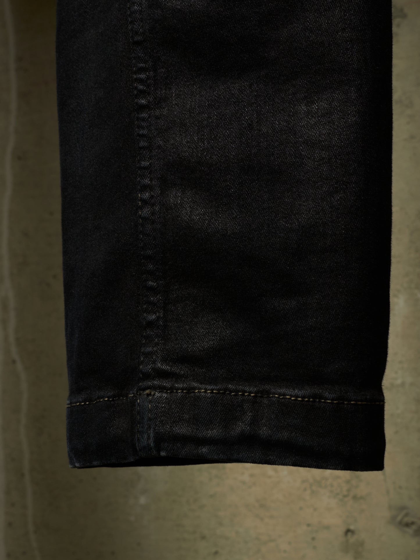 Rick Owens DRKSHDW AW16 "MASTODON" BLACK MATTE Waxed Gladiator Kilt Layer Denim