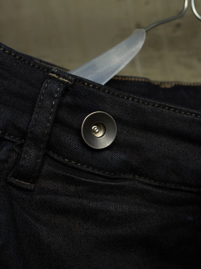 Rick Owens DRKSHDW AW16 "MASTODON" BLACK MATTE Waxed Gladiator Kilt Layer Denim