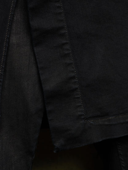 Rick Owens DRKSHDW AW16 "MASTODON" BLACK MATTE Waxed Gladiator Kilt Layer Denim