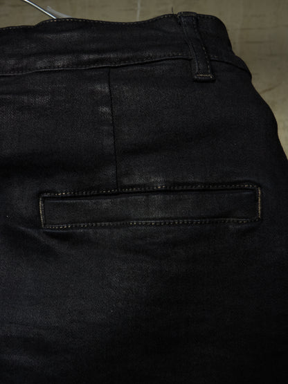 Rick Owens DRKSHDW AW16 "MASTODON" BLACK MATTE Waxed Gladiator Kilt Layer Denim