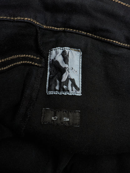 Rick Owens DRKSHDW AW16 "MASTODON" BLACK MATTE Waxed Gladiator Kilt Layer Denim