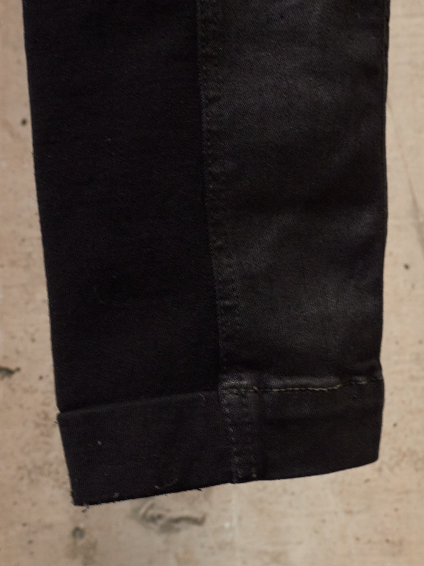 Rick Owens DRKSHDW AW17 "GLITTER" Black Waxed 'Memphis Cut' Stretch Denim