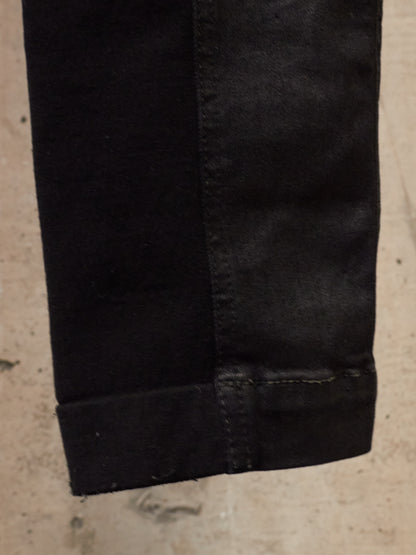 Rick Owens DRKSHDW AW17 "GLITTER" Black Waxed 'Memphis Cut' Stretch Denim