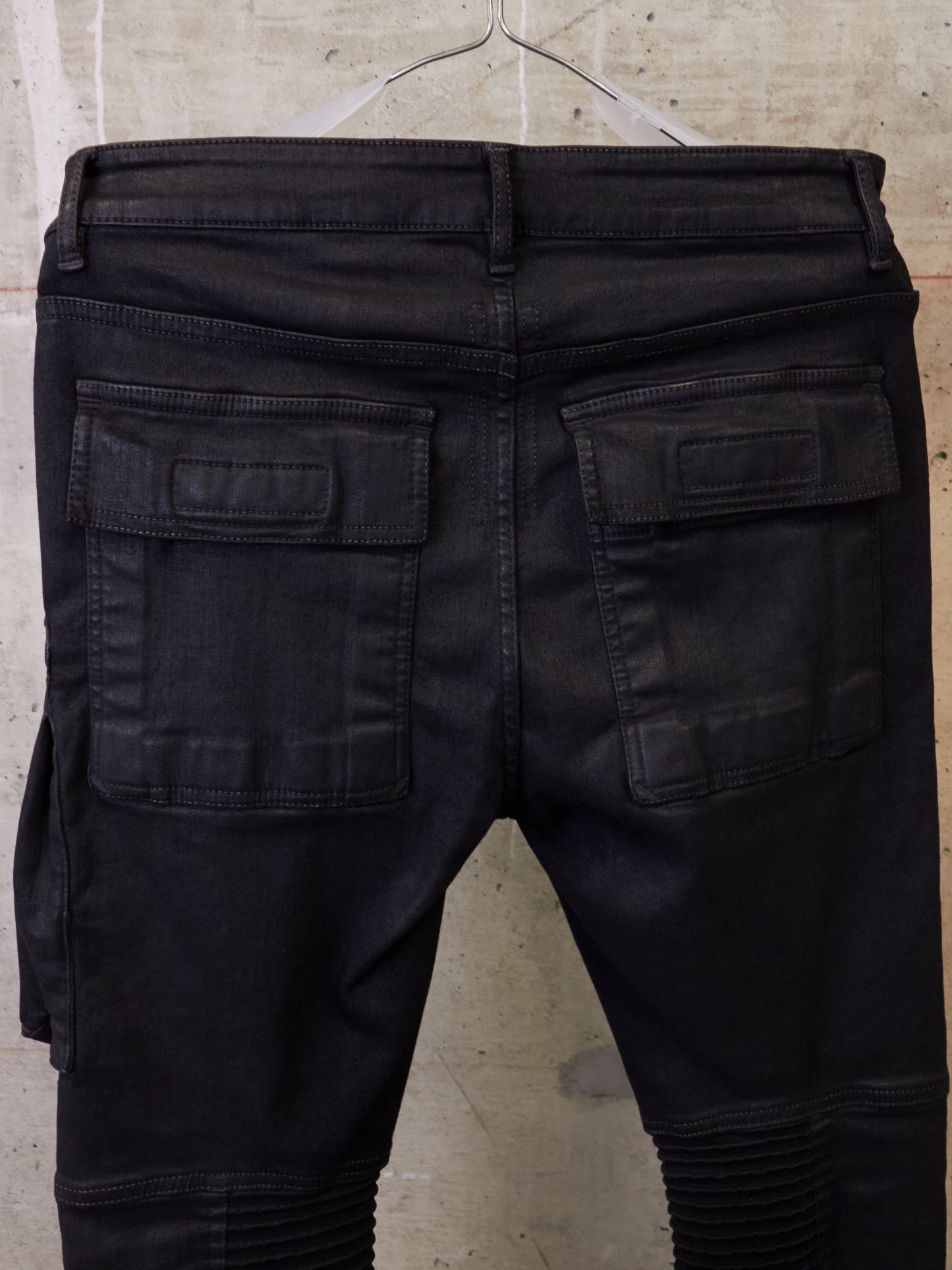 Rick Owens DRKSHDW AW17 "GLITTER" Black Waxed 'Memphis Cut' Stretch Denim