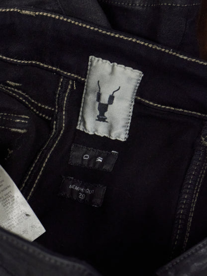 Rick Owens DRKSHDW AW17 "GLITTER" Black Waxed 'Memphis Cut' Stretch Denim