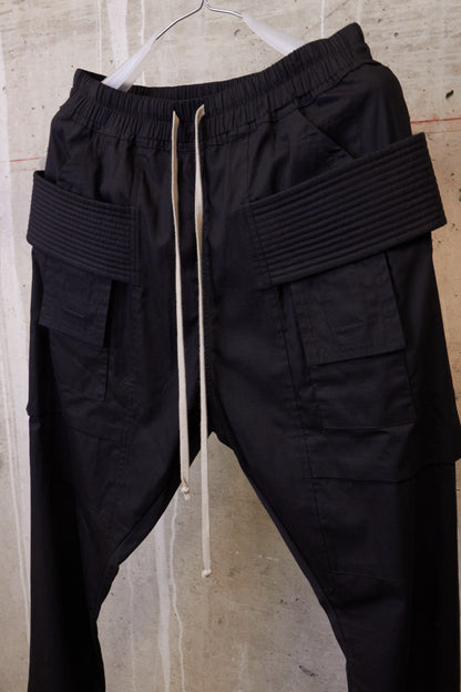 Rick Owens DRKSHDW SS19 "BABEL" Rip Stop Creatch Cargo Pants