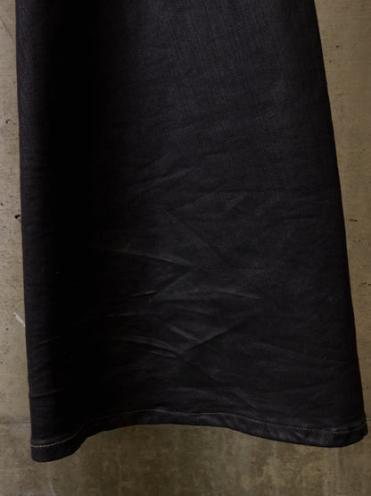 Rick Owens DRKSHDW AW24 "PORTERVILLE" 'BIAS BOOTCUT' Waxed Flare Denim
