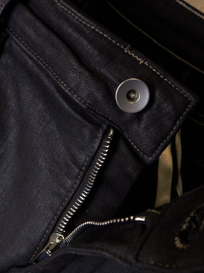 Rick Owens DRKSHDW AW24 "PORTERVILLE" 'BIAS BOOTCUT' Waxed Flare Denim