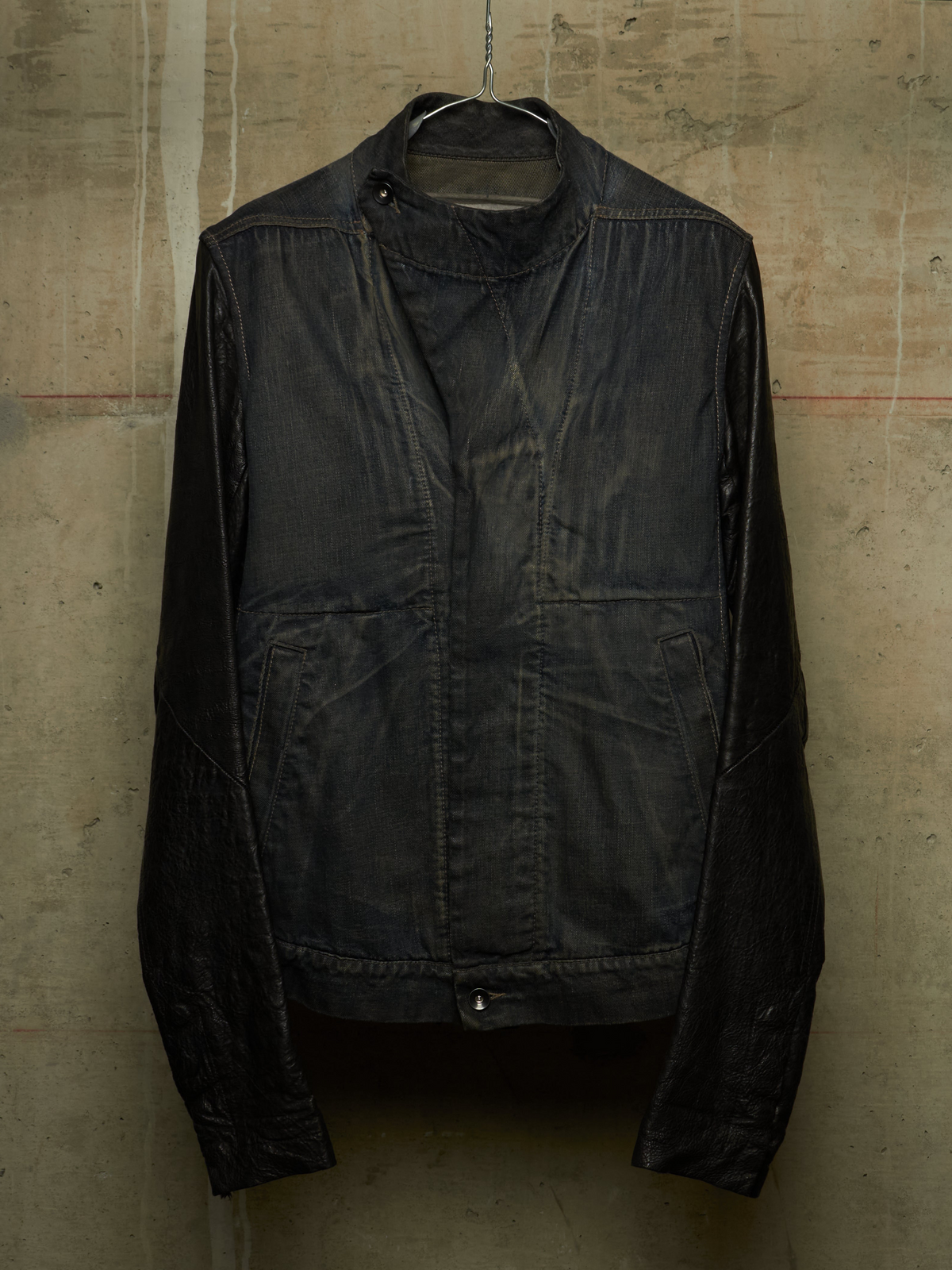 Rick Owens DRKSHDW AW11 "LIMO" BLUE BLACK Hybrid Slave Denim Jacket
