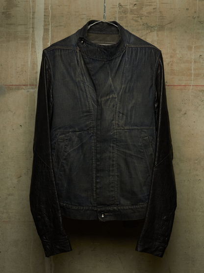 Rick Owens DRKSHDW AW11 "LIMO" BLUE BLACK Hybrid Slave Denim Jacket