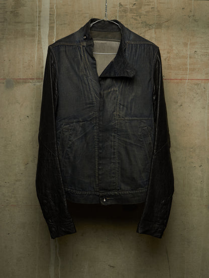 Rick Owens DRKSHDW AW11 "LIMO" BLUE BLACK Hybrid Slave Denim Jacket