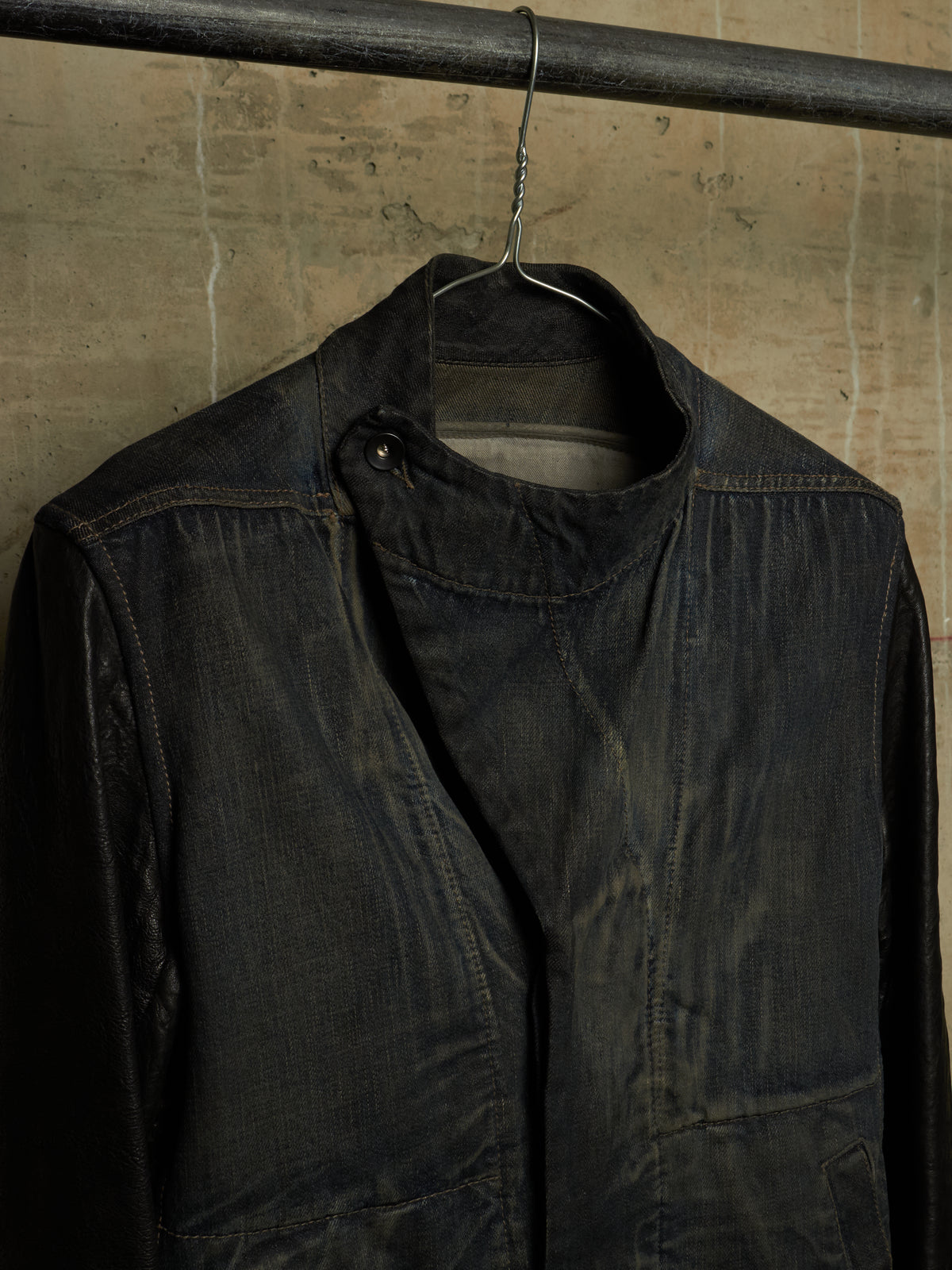 Rick Owens DRKSHDW AW11 "LIMO" BLUE BLACK Hybrid Slave Denim Jacket
